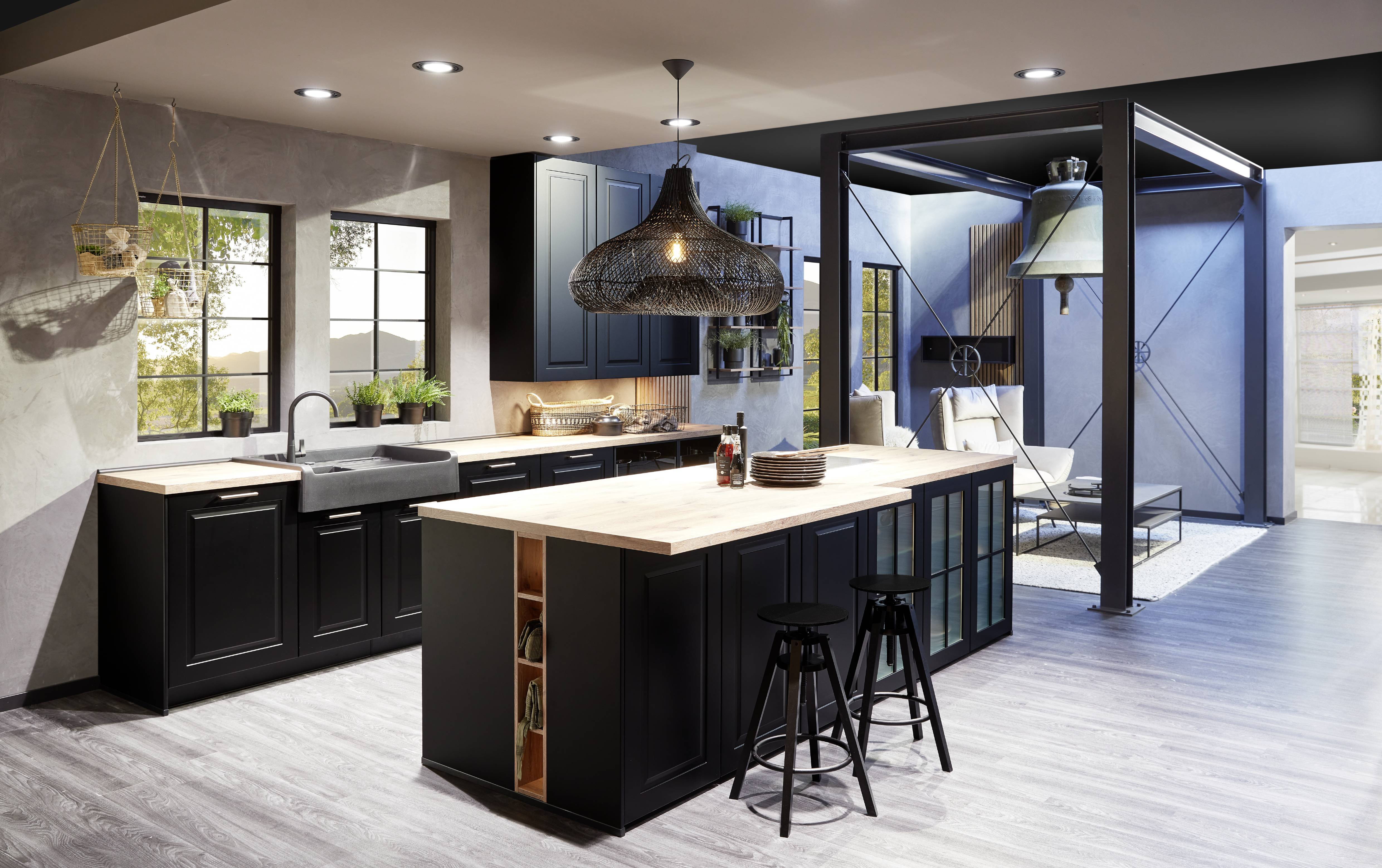 Küche Sylt in dunklem Farbton