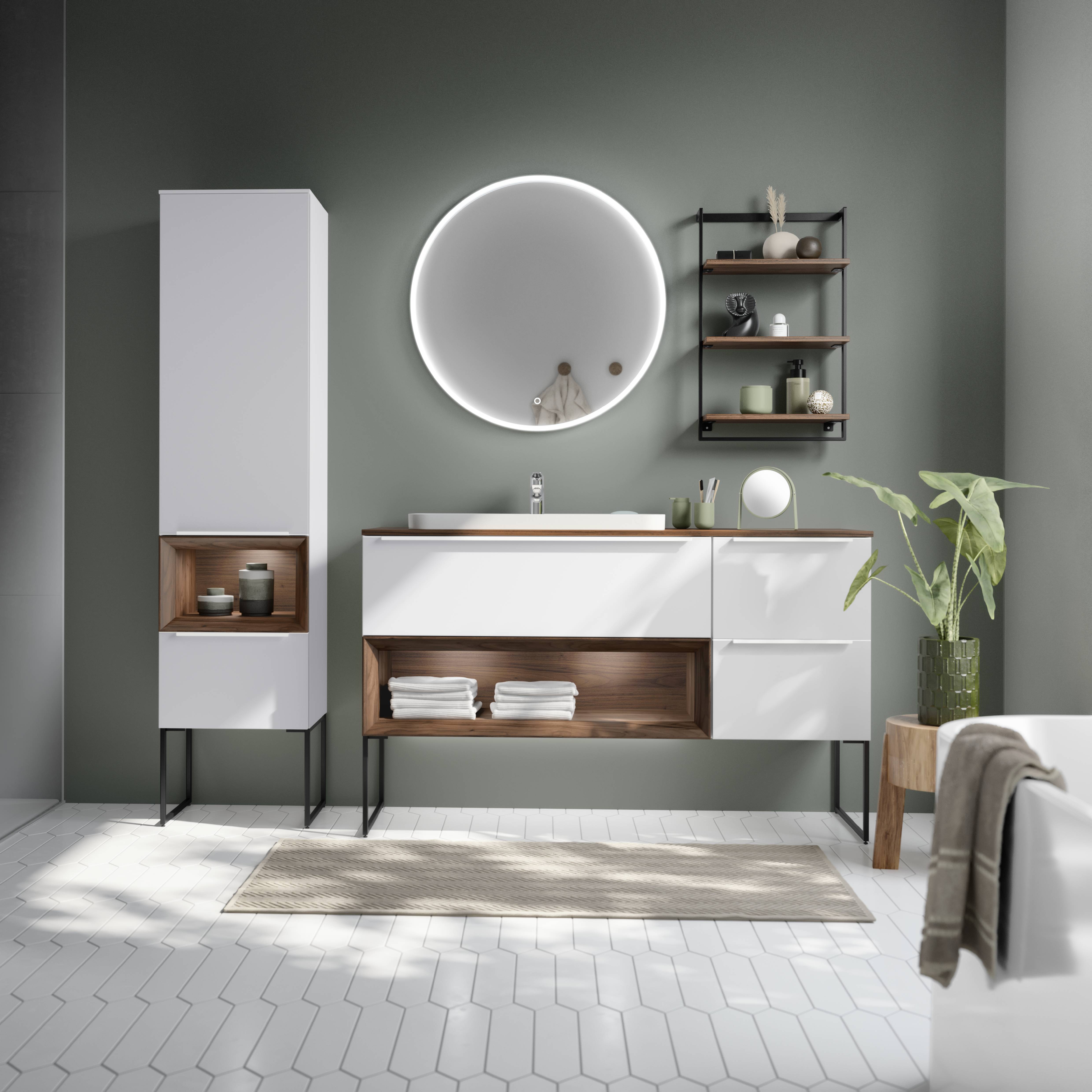 einheitlich designte Badmöbel