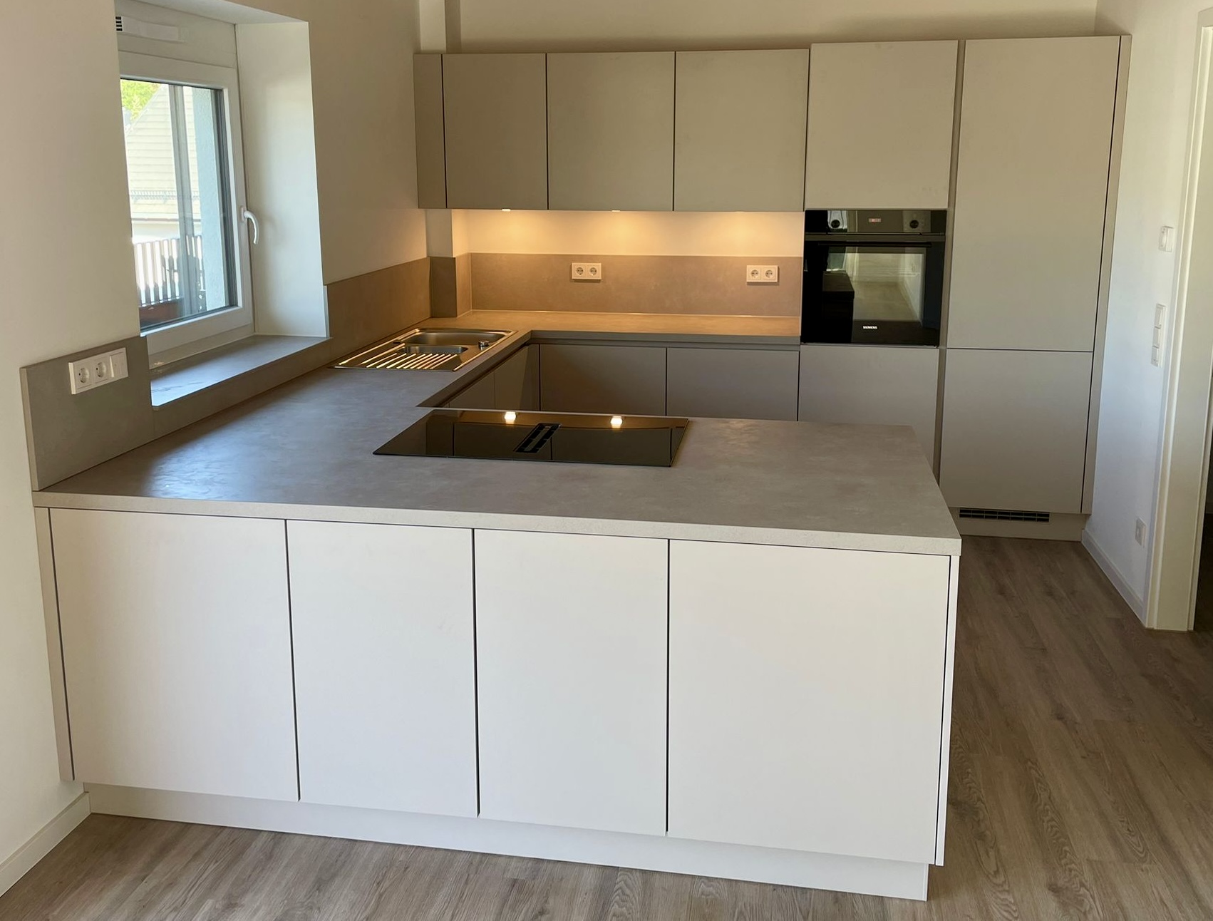 grifflos, Küche, Kücheninsel, Ceramic, Glas, Spiegel