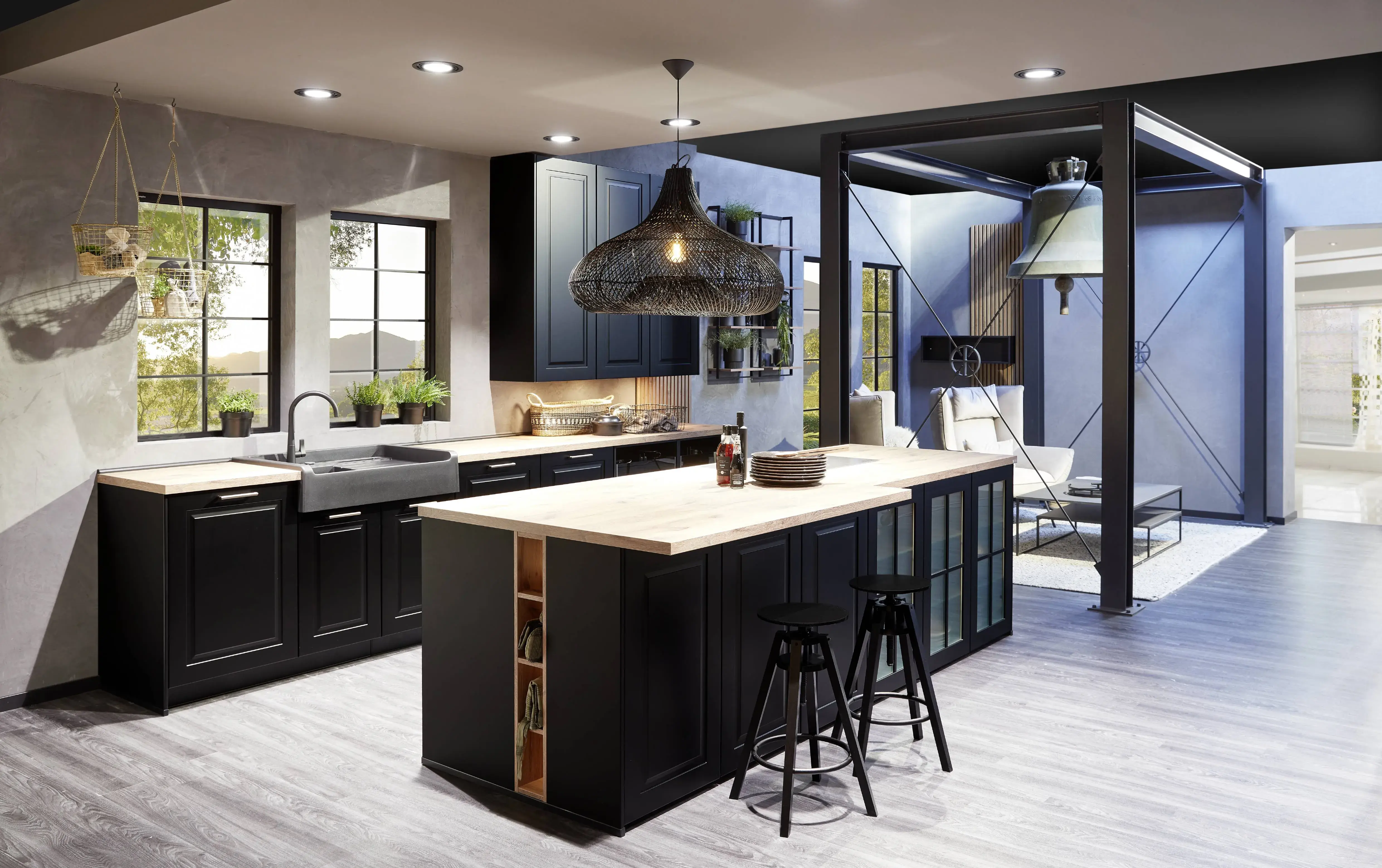 Küche Sylt in dunklem Farbton