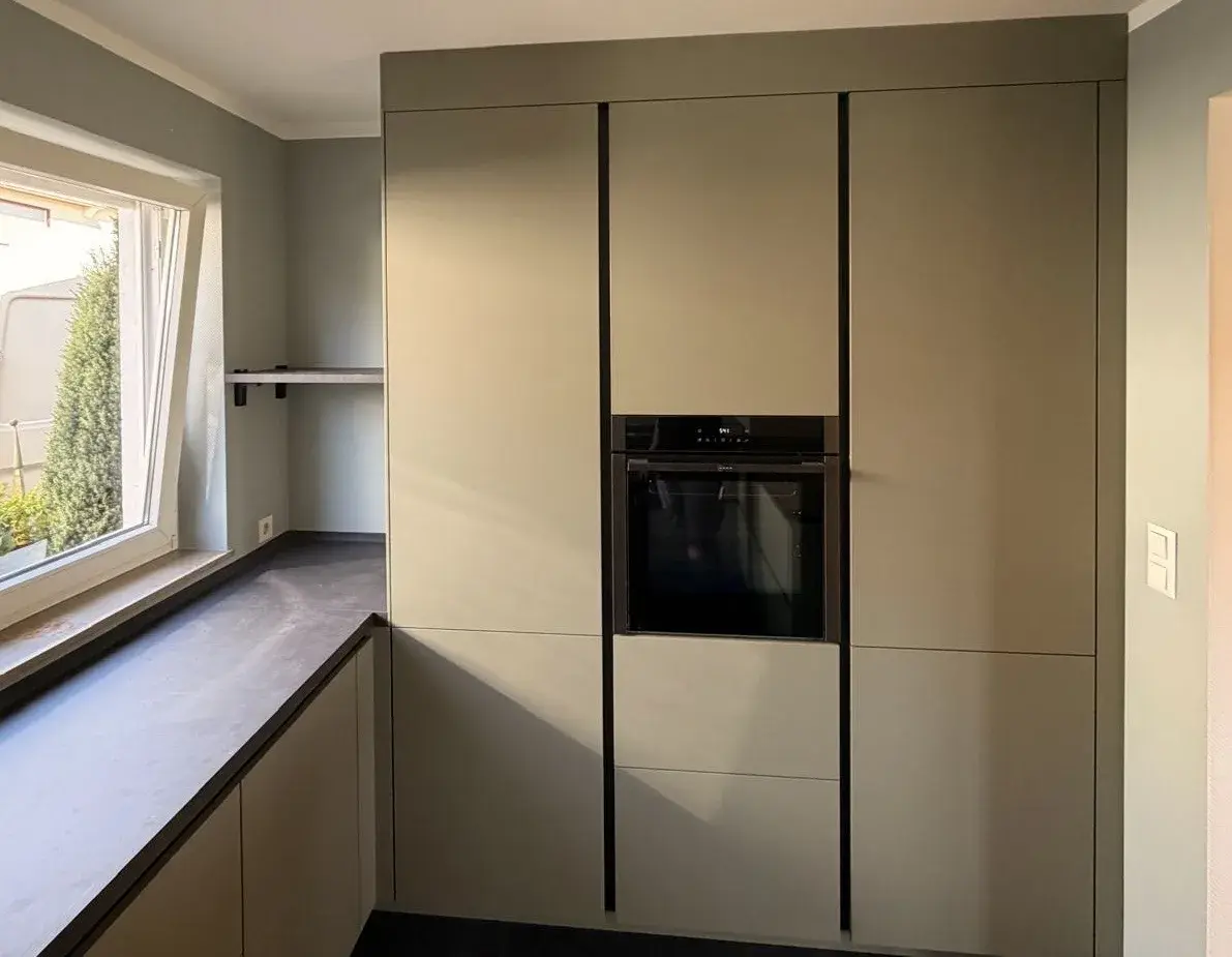 grifflos, Küche, Glas, grün, olive